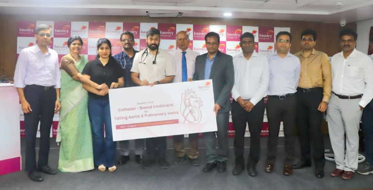 Kauvery Hospital Alwarpet Performs World’s First Catheter-Based treatment for failing Aortic and Pulmonary Valve