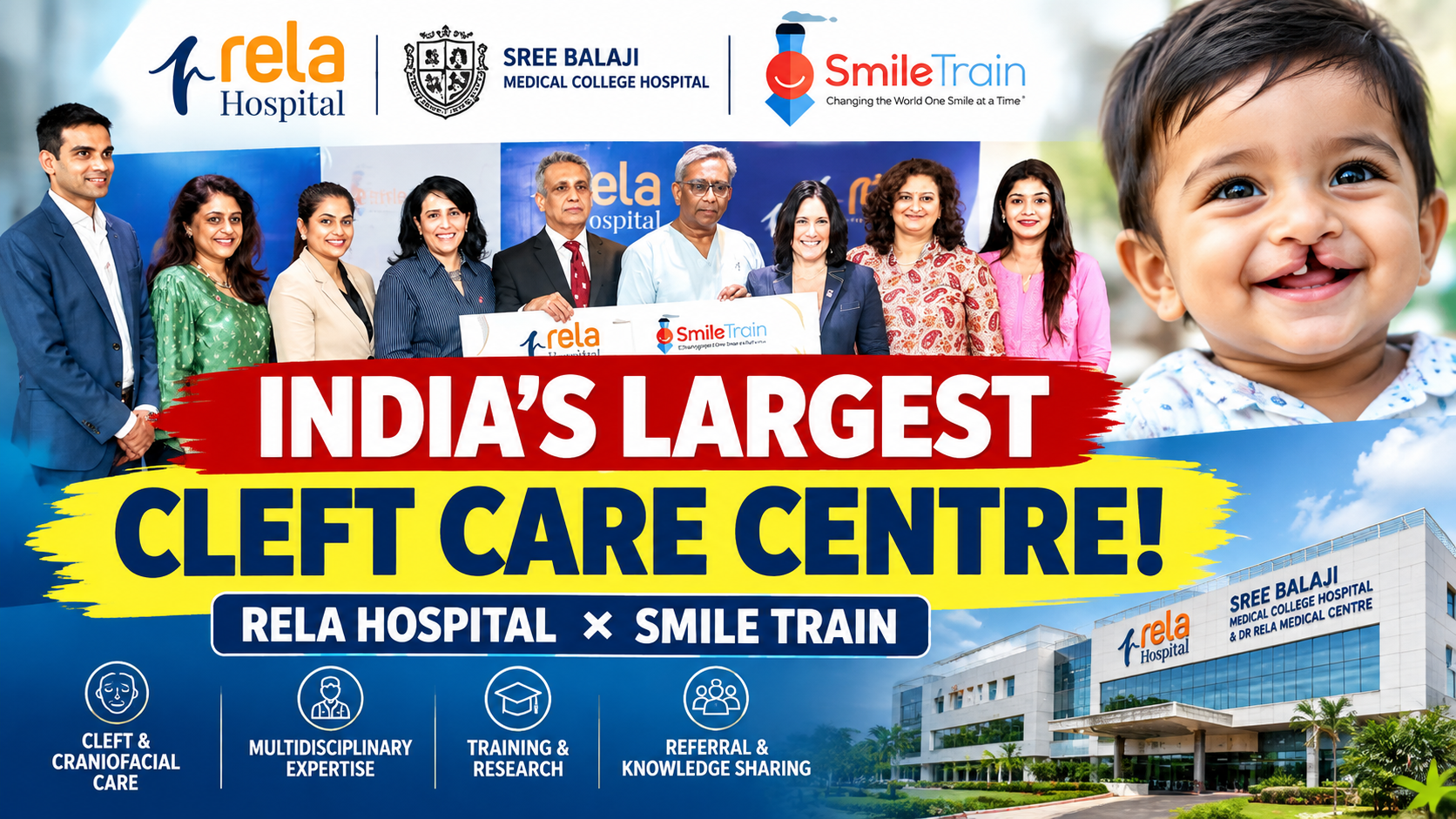 Rela Hospital and Smile Train Launch India’s Largest and Most Comprehensive Cleft Care Reference Centre