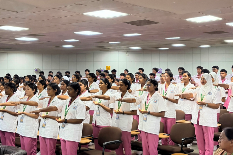 SRM College of Nursing Holds Lamp Lighting Ceremony for 35th Batch of B.Sc. Nursing and 34th Batch of DGNM Students